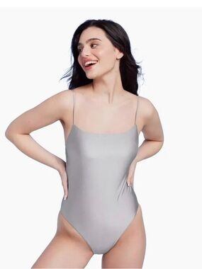 Shade & Shore Silver Gray One-Piece Swimsuit. NWT SMALL